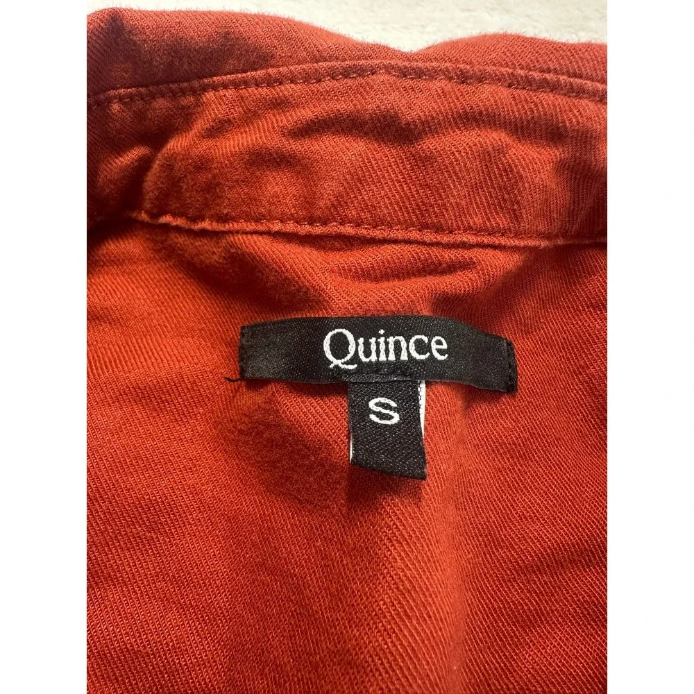Quince Jumpsuit Women S Rust Red Excellent Organic Cotton Linen Short Sleeve